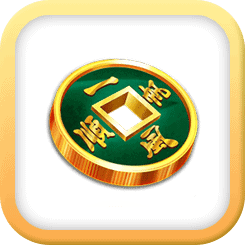 สัญลักษณ์ เหรียญจีนสีเขียว